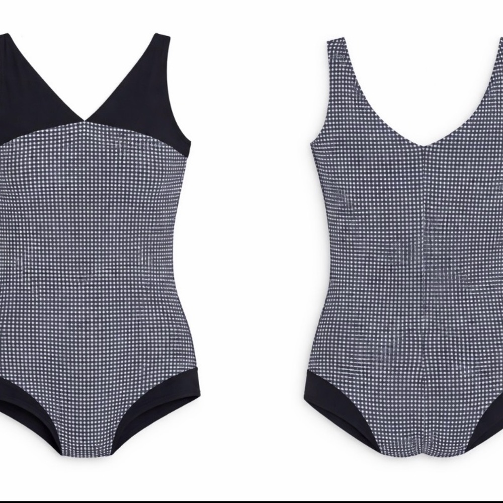 Black & White Gingham One-Piece Swimsuit - Picture 3 of 3